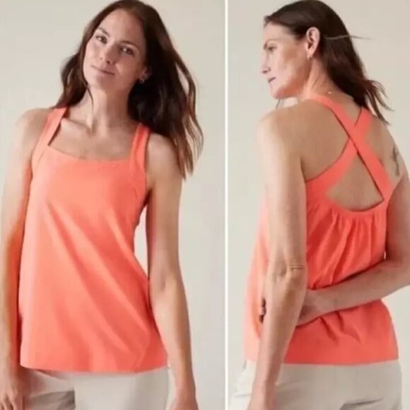 ATHLETA Arrival Tank Camisole Arrival Sunset Glow Coral Packable #588020 RT$75 - Picture 1 of 6